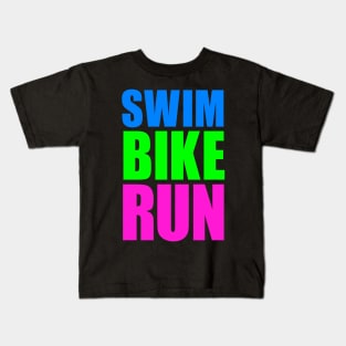 SWIM BIKE RUN TRIATHLON KONA Kids T-Shirt